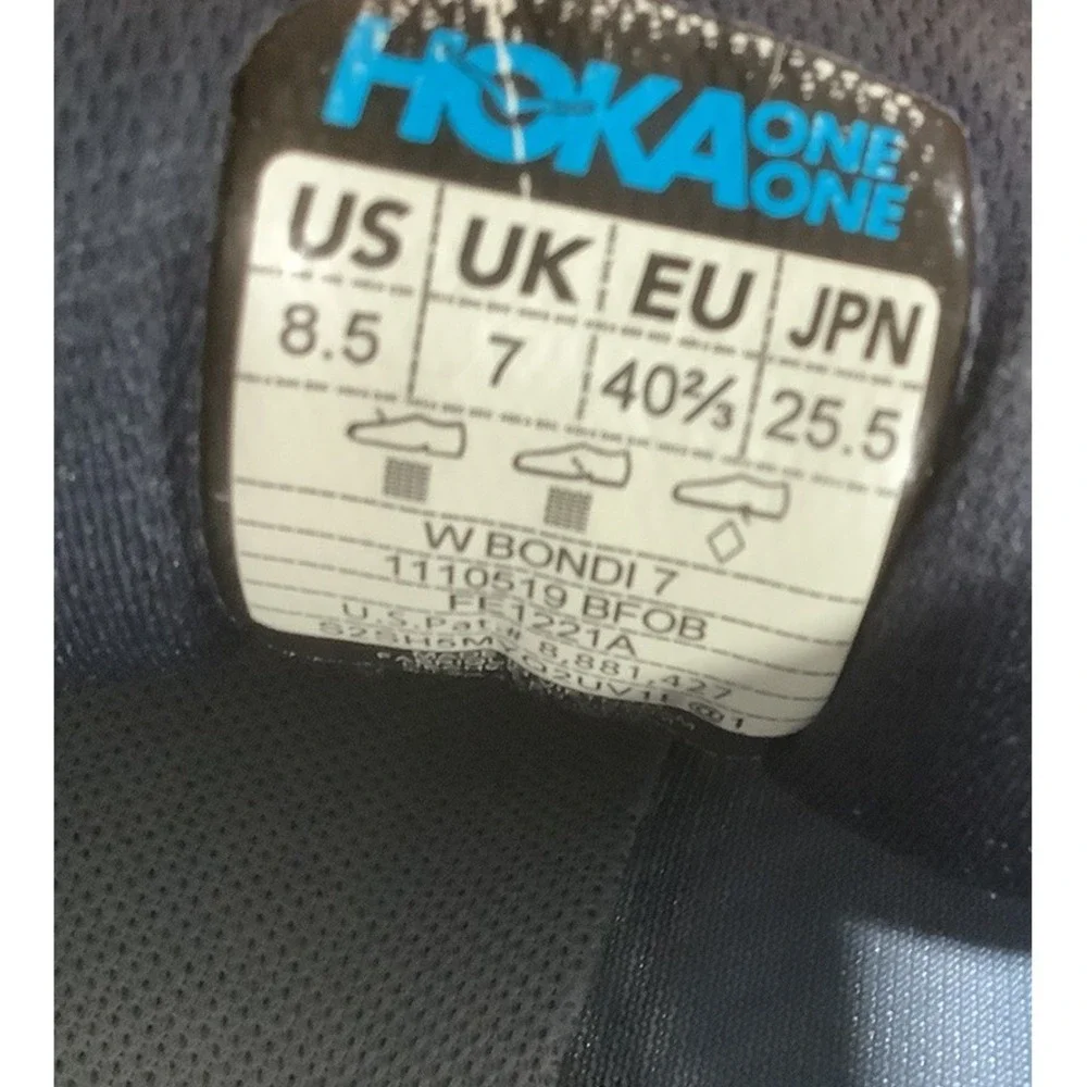 Hoka One One W Bondi 7 Running Shoes Womens 8.5  1110519 Blue Haze